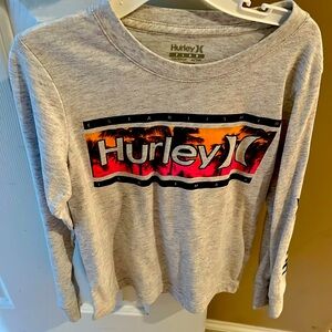 Boys Hurley Cream & Orange & Hot Pink long Sleeve Tee